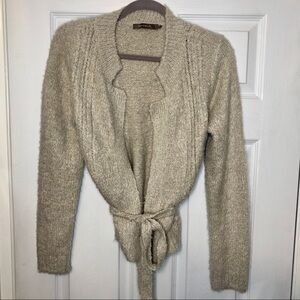 SANDWICH Nylon & Wool Tie Up Sweater Cardigan sweater medium